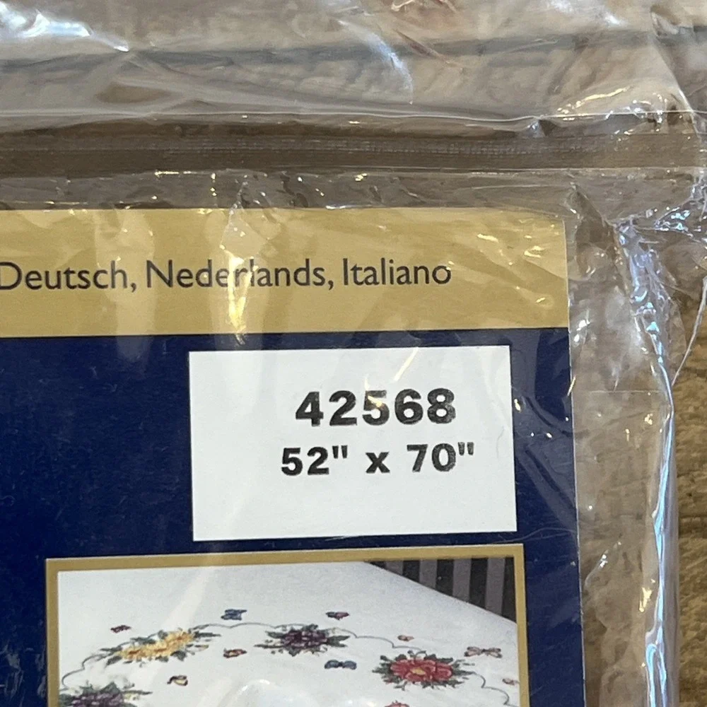 Vintage Bucilla 42568  Wildflowers Tablecloth Stamped Cross Stitch 52